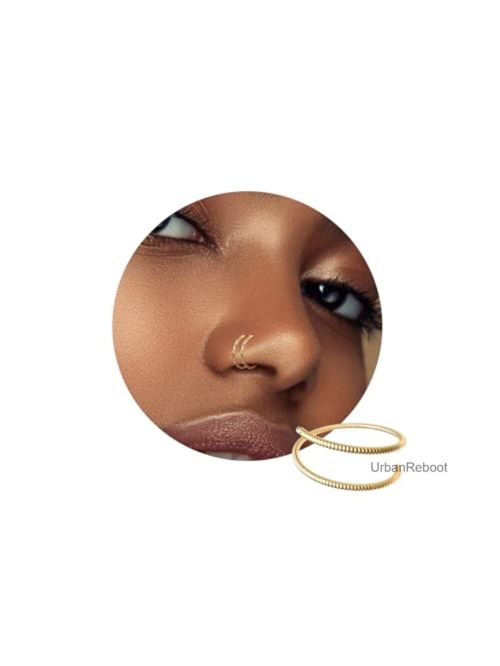 14k Gold Filled Double Nose Hoop 20 Gauge Spiral Hammered Body Jewelry
